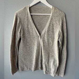 Eileen Fisher grey ribbed 100% cotton long sleeve button down cardigan Women’s M